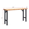 65" Multifunctional Workbench Heavy Duty Garage Workbench with Bamboo Tabletop & Triangle Reinforcement