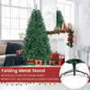 6Ft Douglas Fir Artificial Christmas Tree Unlit Hinged Full Xmas Tree 1355 Branch Tips with Foldable Solid Metal Stand