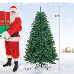 6Ft Douglas Fir Artificial Christmas Tree Unlit Hinged Full Xmas Tree 1355 Branch Tips with Foldable Solid Metal Stand
