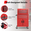 6-Drawer Extra Large Rolling Tool Chest 2-in-1 Heavy-Duty High Capacity Tool Box Storage Cabinet with Lockable Universal Wheels for Workshop Garage