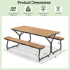 6FT Outdoor Picnic Table Bench Set All-Weather Heavy-Duty HDPE Picnic Table for 6-8 Person with Umbrella Hole, 2 Benches, 2550LBS Capacity