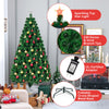 6FT Pre-Lit Artificial Christmas Tree 8 Flash Modes Fiber Optical Tree with Multicolor LED Lights & Metal Stand