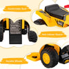 6V Electric Kids Ride On Bulldozer Excavator Construction Vehicle Outdoor Digger Scoop Pull Cart with Adjustable Loader Bucket & Underneath Storage