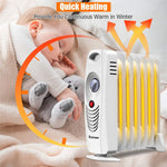 700W Electric Oil Filled Radiator Space Heater Portable Heater with Adjustable Thermostat, Overheat & Tip-Over Protections