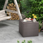 72 Gallon Square Wicker Deck Box Rattan Patio Storage Container Cushions Storage Box with Waterproof Zippered Liner & Safe Pneumatic Rod