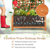 72.5" Raised Garden Bed Outdoor Wood Planter Box with Trellis & Roof for Plant Flower Climbing Pot Hanging