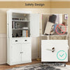 72" H Kitchen Pantry Cabinet Traditional Freestanding Cupboard Large Tall Storage Cabinet with Drawer & Adjustable Shelves
