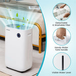 73-Pint Portable Dehumidifier for Home & Basements, 4500 Sq.Ft Quiet Dehumidifier with 5 Modes & Auto Manual Drainage