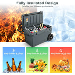 75 Qt Portable Rolling Cooler Roto Molded Ice Chest Insulated 5-7 Days with All-Terrain Wheels & Handle for Camping Fishing Travel