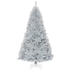 7.5Ft Unlit Artificial Christmas Tree Spruce Hinged Silver Tinsel Tree with Metal Stand