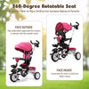 7 in 1 Folding Kids Tricycle Toddler Bike Stroller with Adjustable Canopy Removable Push Handle Rotatable Seat
