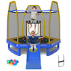 7FT Kids Trampoline Outdoor Indoor Toddler Recreational Trampoline ASTM Approved with Slide, Ocean Balls, Ladder & Safety Enclosure Net