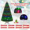 7FT Pre-Lit Artificial Christmas Tree 8 Flash Modes Fiber Optical Tree with Multicolor LED Lights & Metal Stand