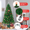 7FT Pre-Lit Artificial Christmas Tree 8 Flash Modes Fiber Optical Tree with Multicolor LED Lights & Metal Stand