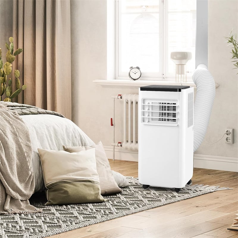 8000BTU Portable Air Conditioner Cools up to 250Sq.Ft 3-in-1 AC Unit Fan Dehumidifier with Sleep Mode, Remote Control, Installation Kit