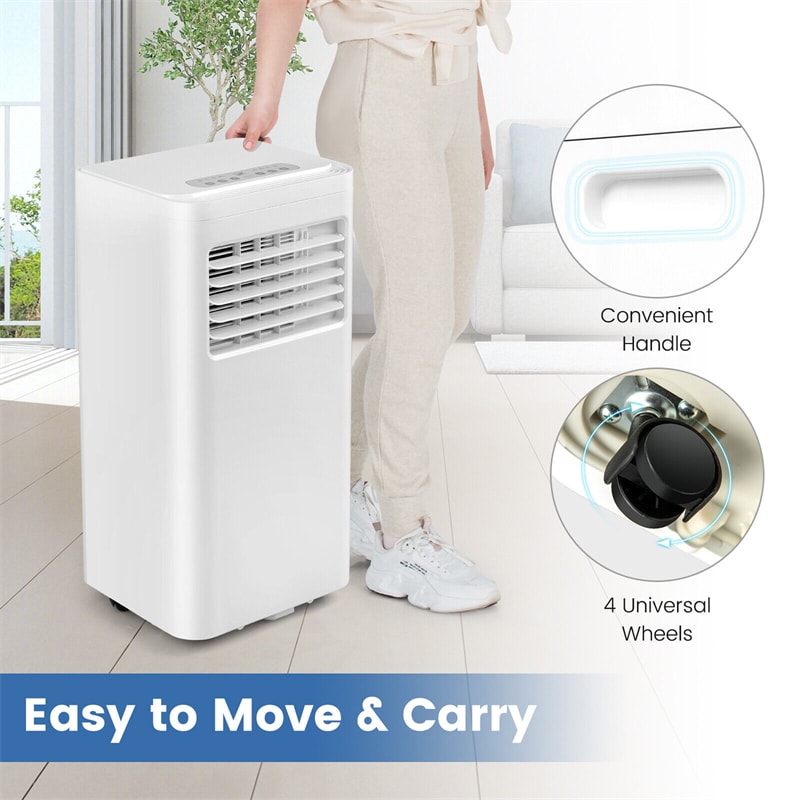 8000 BTU Portable Air Conditioner 3-in-1 AC Unit Built-in Dehumidifier & Fan with Remote Control & Window Kit