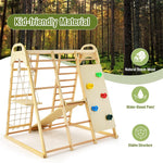 8-in-1 Toddler Climbing Toys Kids Wood Montessori Climber Playset Indoor Playground Jungle Gym with Slide, Swing, Climbing Net & Rope Ladder