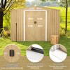 8' x 6' Outdoor Storage Shed Galvanized Steel Garden Tool Shed with Base Floor & Lockable Double Sliding Door