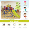 8FT Climbing Dome with Slide, 2-in-1 Geometric Dome Climber Indoor Outdoor Jungle Gym Climbing Toys for Kids & Toddlers