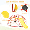 8FT Climbing Dome with Slide, 2-in-1 Geometric Dome Climber Indoor Outdoor Jungle Gym Monkey Bar Climbing Toys for Kids & Toddlers