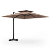 9.5FT Square Double Top Cantilever Umbrella Heavy Duty Offset Hanging Patio Umbrella with 360° Rotation & Cross Base