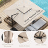 9.5FT Double Top Cantilever Umbrella Heavy Duty Offset Hanging Patio Umbrella Square Outdoor Umbrella with 360° Rotation & Cross Base