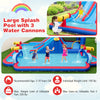 9-in-1 Giant Inflatable Water Slide Park Kids Bounce House Splash Pool with Dual Long Slides