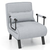 Convertible Sleeper Chair Bed 6-Position Adjustable Folding Armchair Lounge Couch Bed with Pillow