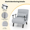 Convertible Chair Bed 4-in-1 Sleeper Chair Folding Sofa Bed Leisure Recliner Chaise Lounge with 6-Position Adjustable Backrest & Pillow