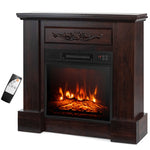 32" Electric Fireplace with Mantel TV Stand, 1400W Freestanding Fireplace Heater with Remote Control