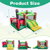 Farm Themed Inflatable Castle Indoor Outdoor Kids Bouncy House with Double Slides & 735W Air Blower
