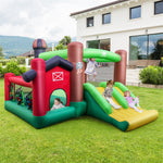 Farm Themed Inflatable Castle Indoor Outdoor Kids Bouncy House with Double Slides without Blower
