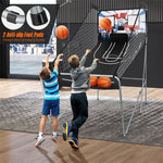 Foldable Basketball Arcade Game Electronic Double Shot Basketball Hoop with 4 Balls & LED Scoring System for Kids Adults