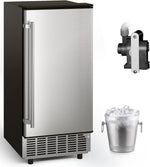 15" Undercounter Ice Maker 80lbs/24H Freestanding & Built-in Ice Machine Commercial Ice Maker with Drain Pump