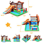 Outdoor Indoor Inflatable Bounce House Water Slide Kids Snow House Bouncy Castle with 480W Air Blower
