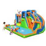 Inflatable Water Slide 7-in-1 Giant Bouncy Castle Waterslide Combo with Dual Climbing Walls