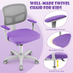Adjustable Kids Desk Chair Children Swivel Study Computer Chair with Lumbar Support & Universal Casters