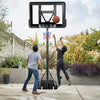 Outdoor Portable Basketball Hoop Height Adjustable Basketball Goal System with 44" Shatterproof Backboard & Wheels
