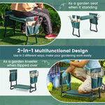 Garden Kneeler and Seat Folding Garden Kneeler Bench Heavy-Duty Gardening Stool with 8" EVA Soft Foam Pad & 2 Tool Pouches
