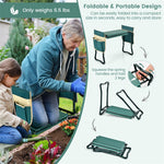 Garden Kneeler and Seat Folding Garden Kneeler Bench Heavy-Duty Gardening Stool with 8" EVA Soft Foam Pad & 2 Tool Pouches