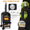 Portable Outdoor Pizza Oven Wood Fired Pizza Oven with Pizza Stone & Waterproof Cover