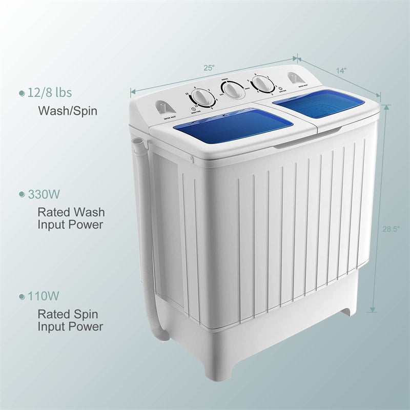  Portable Washing Machine and Dryer Combo, 8L Mini