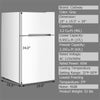 Stainless Steel Mini Fridge 3.2 cu ft. 2-Door Compact Refrigerator with Freezer for Dorm Office Apartment