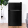 Stainless Steel Mini Fridge 3.2 cu ft. 2-Door Compact Refrigerator with Freezer for Dorm Office Apartment