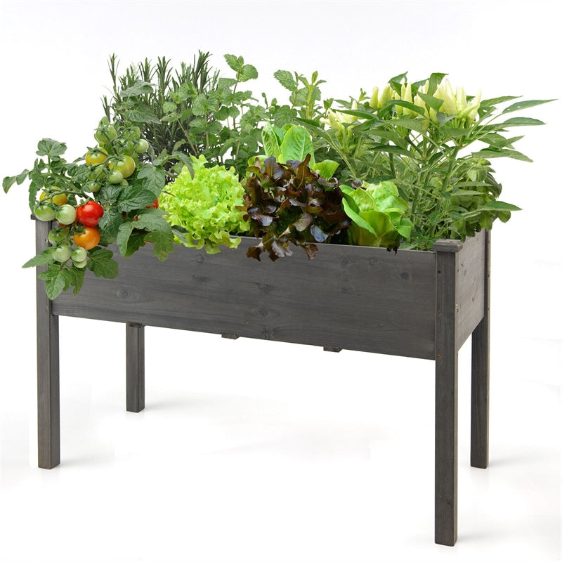Wood Raised Garden Bed Elevated Planter Box with Legs for Vegetable Fruits Flowers & Herbs