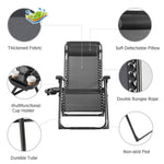 Bestoutdor Zero Gravity Chair Folding Reclining Patio Chair Lawn Chair with Cup Holder & Detachable Headrest