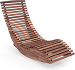 Acacia Wood Patio Chaise Lounge Chair Outdoor Rocking Sun Lounger with Widened Slatted Seat & High Back for Backyard Garden