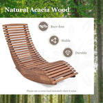 Acacia Wood Patio Chaise Lounge Chair Outdoor Rocking Sun Lounger with Widened Slatted Seat & High Back for Backyard Garden