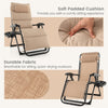 Adjustable Zero Gravity Chair Folding Reclining Outdoor Lounge Chair with Cushion, Pillow & Side Tray