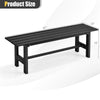 Outdoor Garden Bench 2-Person Backless Patio Park Bench All-weather 47" Dining Bench Chair with HDPE Slatted Seat, Metal Frame, 660 LBS Capacity